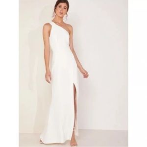 C/MEO Collective Pursue dress Large white one shoulder gown maxi -see notes NWT‎